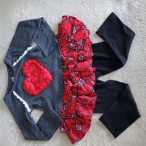Toddler Girls 2-Pc. Heart Peplum Tunic & Leggings Set
